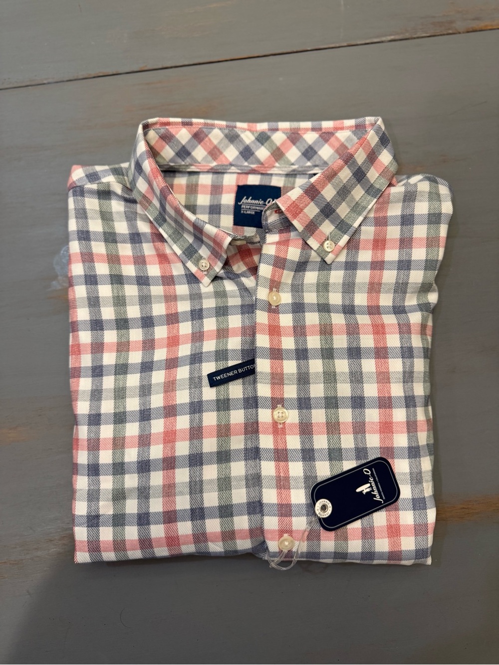 Johnnie-O Performance Tweener Button Shirt XL Plaid NWT $128